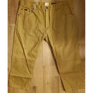 Parish Nation Jeans Y2K Denim Tan /Wheat Size 48x28 inseam 100 Cotton Logo Back